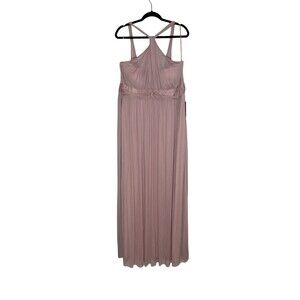 Birdy Grey Kiko Maxi Dress Womens Curve 2X Mesh Dusty Rose Bridesmaid Tulle New
